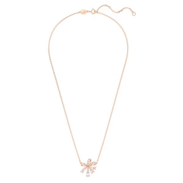 Volta Rose Gold Plated Cubic Zirconia Bow Pendant - Image 3