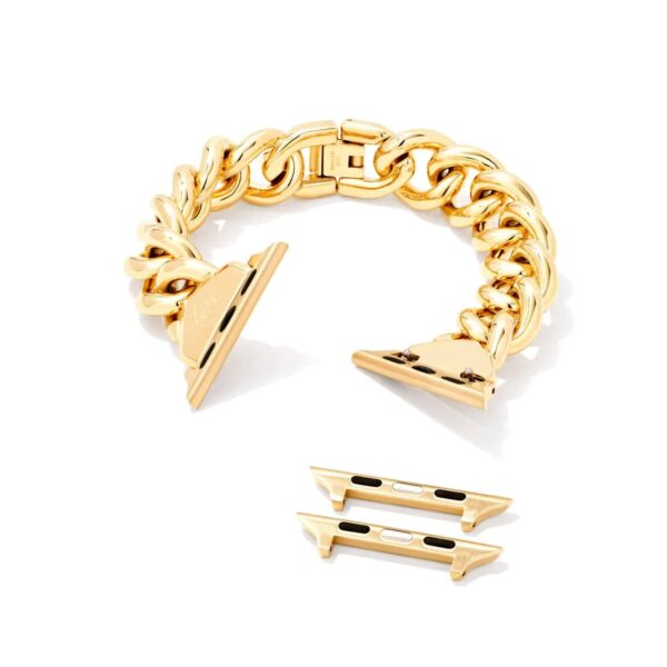 Whitley Chain Watch Band in Gold Tone Stainless Steel - Image 3