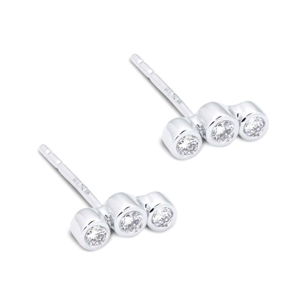 18ct White Gold 0.20ct Diamond Design Climber Earrings - Image 4