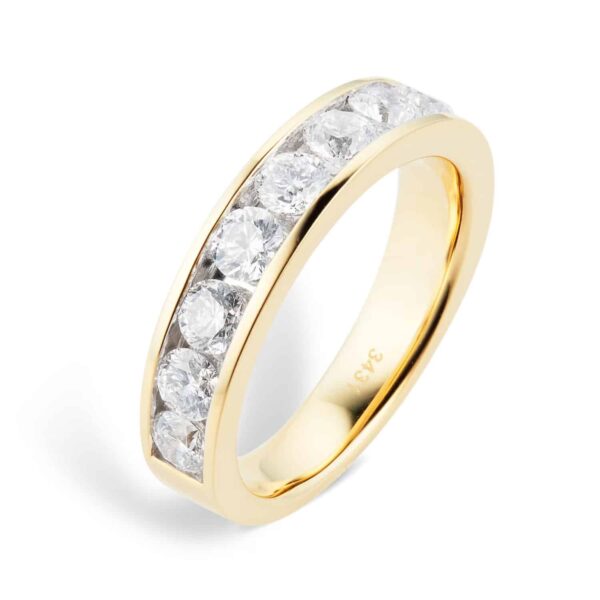 18ct Yellow Gold 1.50ct Brilliant Cut Goldsmiths Brightest Diamond Eternity Ring - Image 4